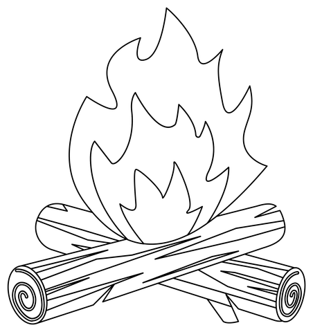 Campfire Coloring Page