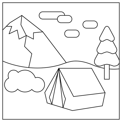 Camping Coloring Page