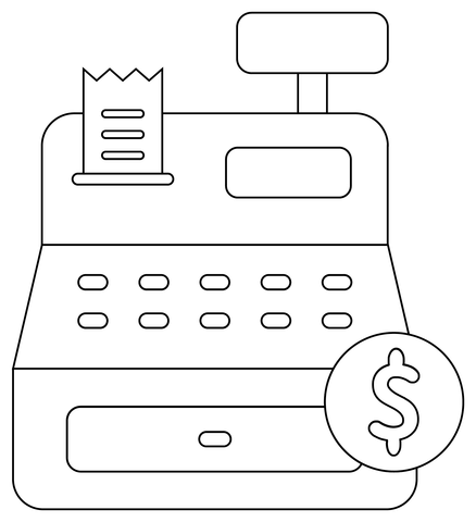 Cashier Coloring Page