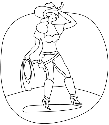 Cowgirl Coloring Page