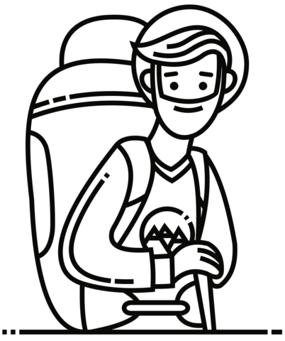 Hiker Coloring Page