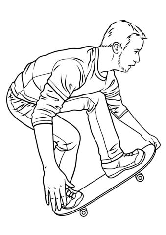 Skateboarding Coloring Page