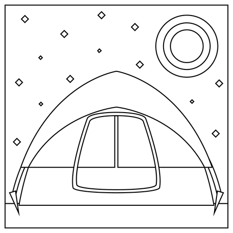 Tent Coloring Page