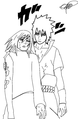 Sasusaku Coloring Page