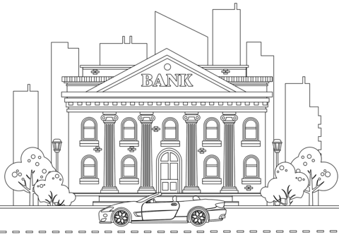 Bank Coloring Page