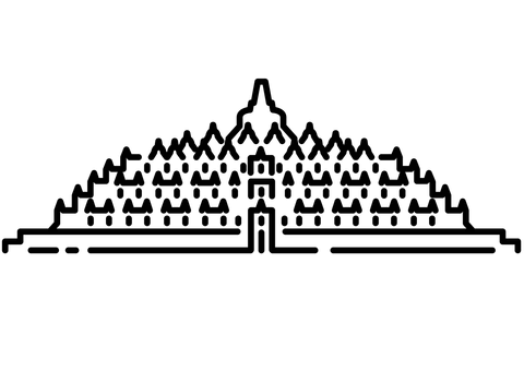 Borobudur Coloring Page