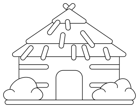 Hut Coloring Page