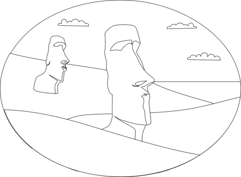 Moai Coloring Page