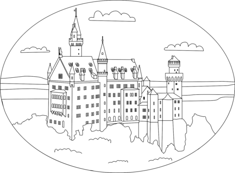 Neuschwanstein Coloring Page