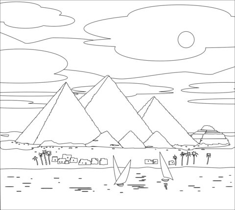 Pyramid Coloring Page