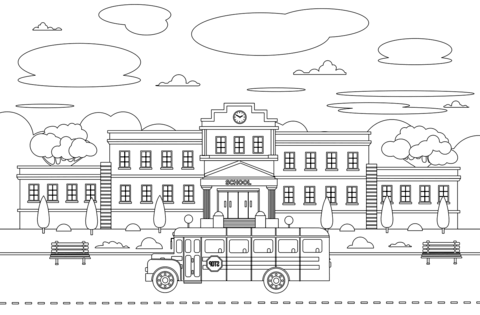 School Coloring Page