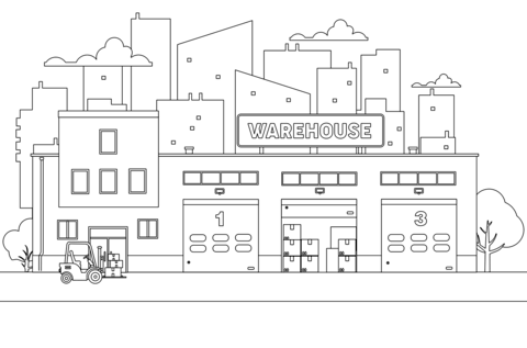 Warehouse Coloring Page