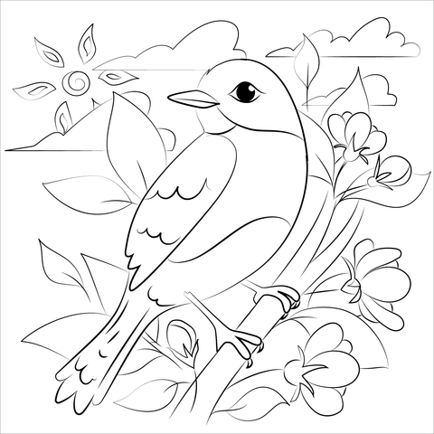 Bluebird Coloring Page