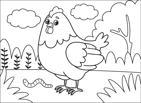 Chicken Coloring Page