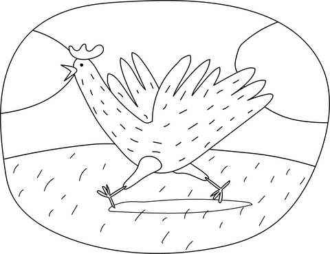 Chiken Coloring Page