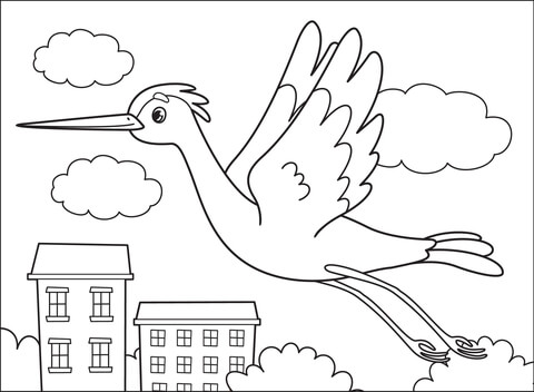 Crane Coloring Page