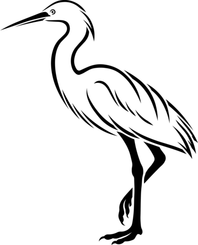 Egret Coloring Page