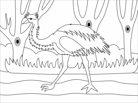 Emu Coloring Page