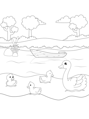 Lake Coloring Page