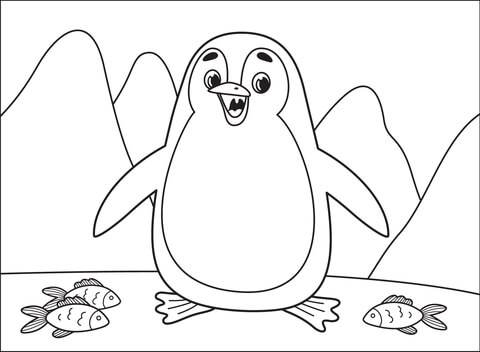 Penguin Coloring Page