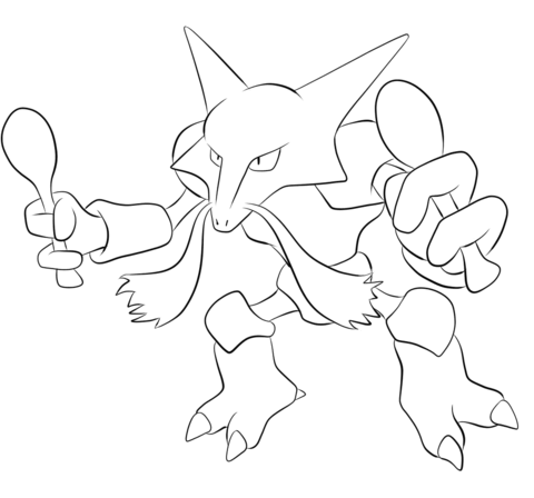 Alakazam Coloring Page