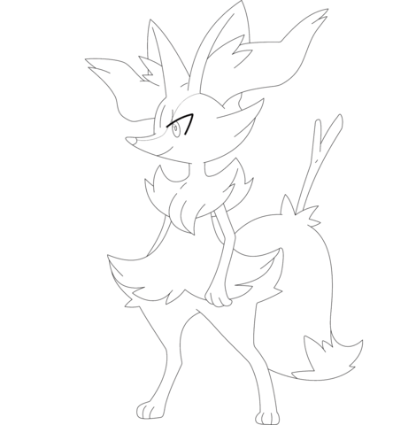 Braixen Coloring Page