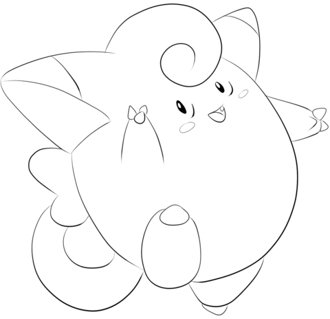 Clefairy Coloring Page