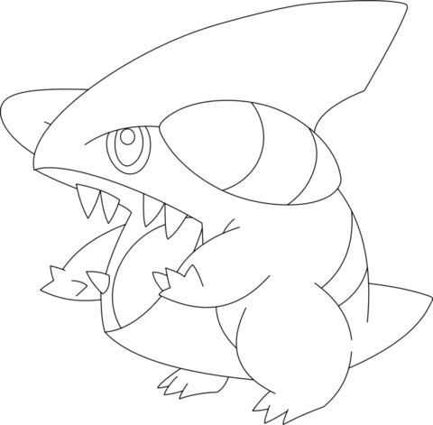 Gible Coloring Page