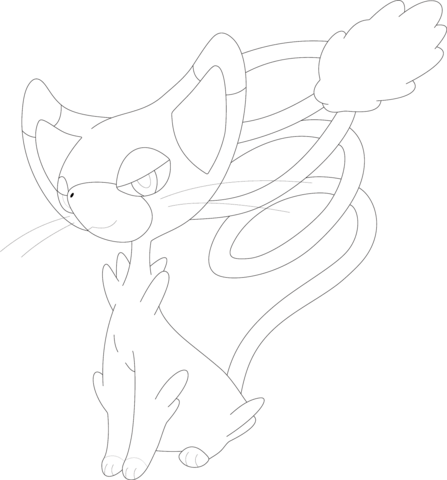 Glameow Coloring Page