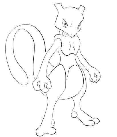 Mewtwo Coloring Page