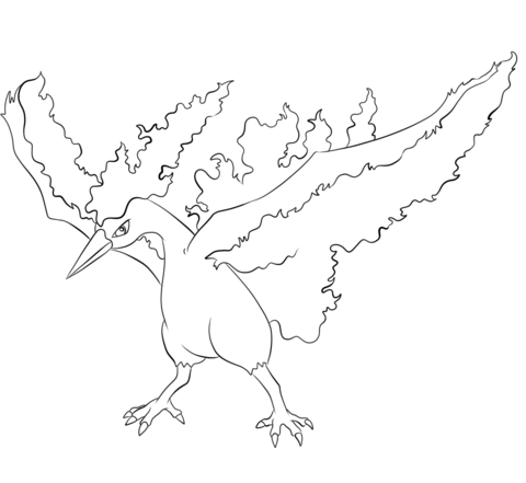 Moltres Coloring Page