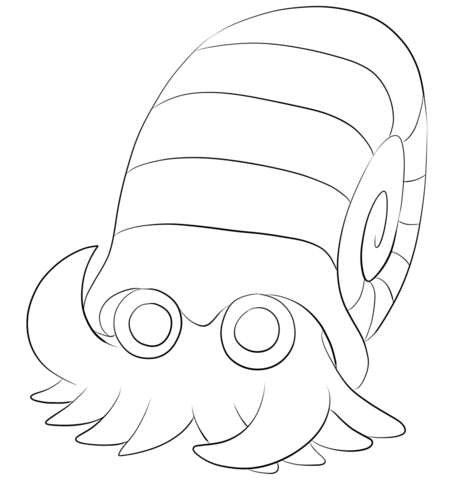 Omanyte Coloring Page