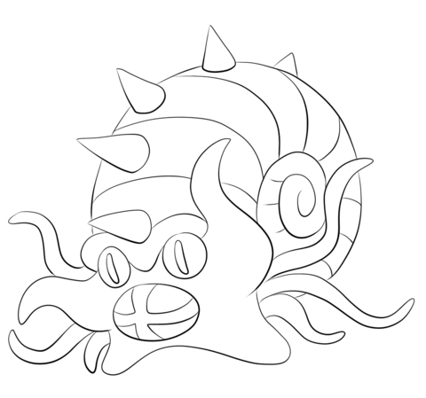 Omastar Coloring Page