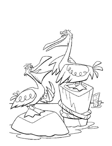 Pelicans Coloring Page