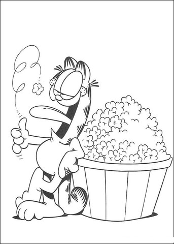 Popcorn Coloring Page