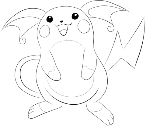 Raichu Coloring Page