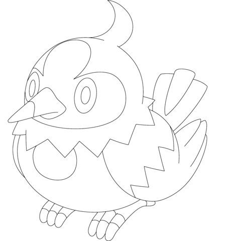 Starly Coloring Page