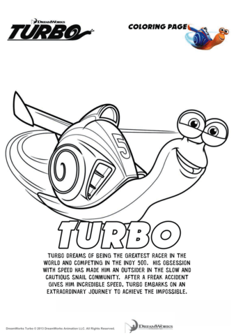 Turbo Coloring Page