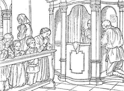 Confession Coloring Page