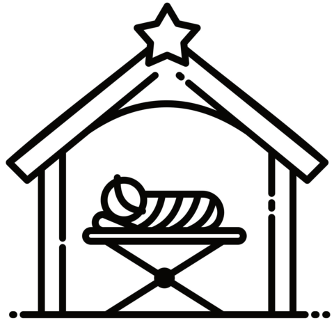 Manger Coloring Page