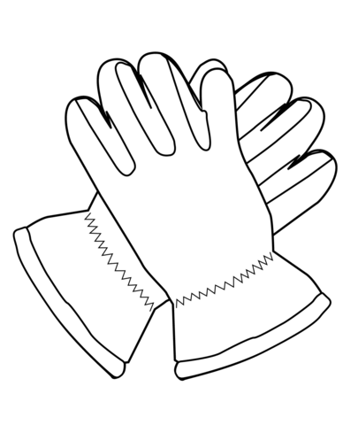 Gloves Coloring Page