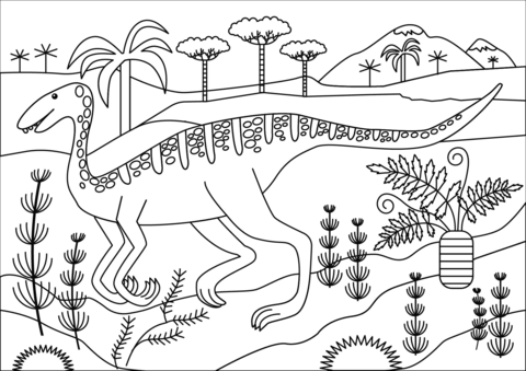 Archaeornithomimus Coloring Page