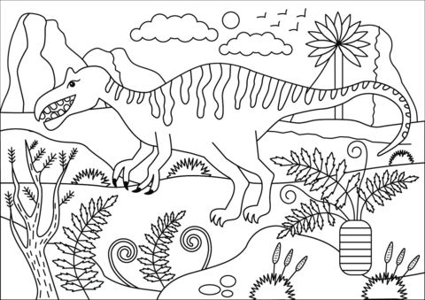 Baryonyx Coloring Page