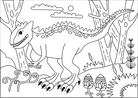 Carnotaurus Coloring Page