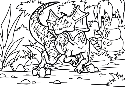 Dilophosaurus Coloring Page