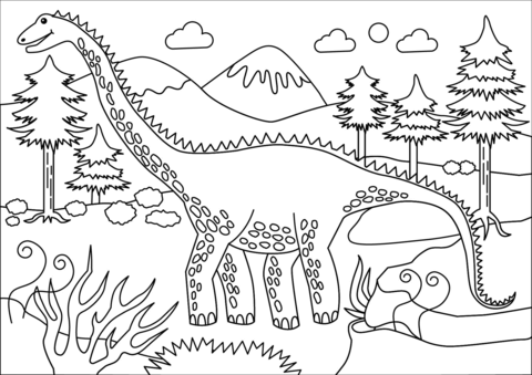 Diplodocus Coloring Page