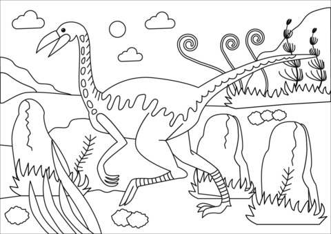 Gallimimus Coloring Page