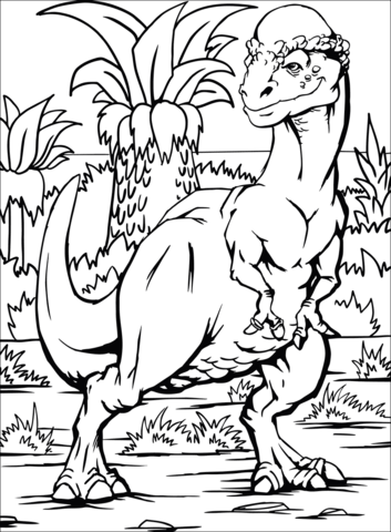 Pachycephalosaurus Coloring Page