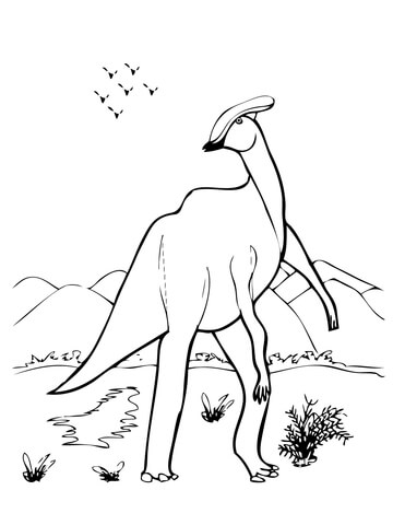 Parasaurolophus Coloring Page