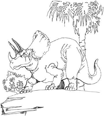 Triceratops Coloring Page